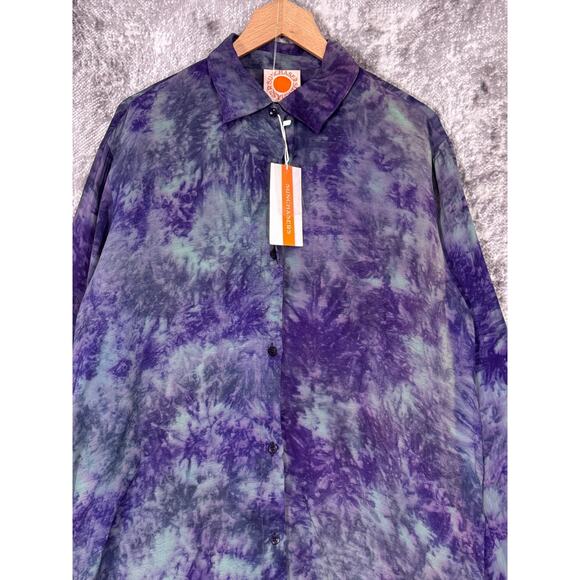 New Sunchasers Silk Set OS One Size Womens Hand Dyed Shirt & Pants Outfit - Picture 2 of 11